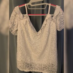 Feminine cold shoulder short sleeve blouse